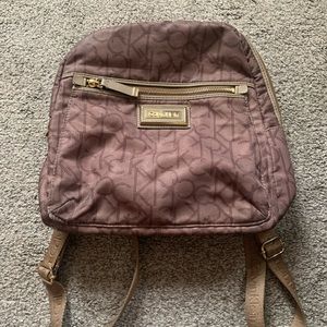 Brown CalvinKlein mini backpack sized small